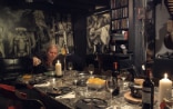 Giger drinks wine